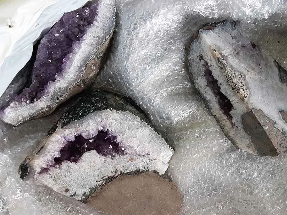 Amethystdrusenstücke - Originalfass**