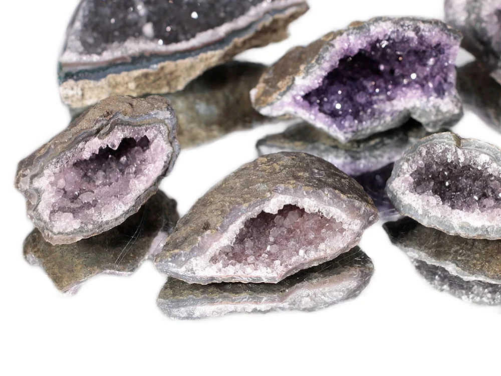 Amethyststücke schalenförmig / Minigeoden - 1 kg