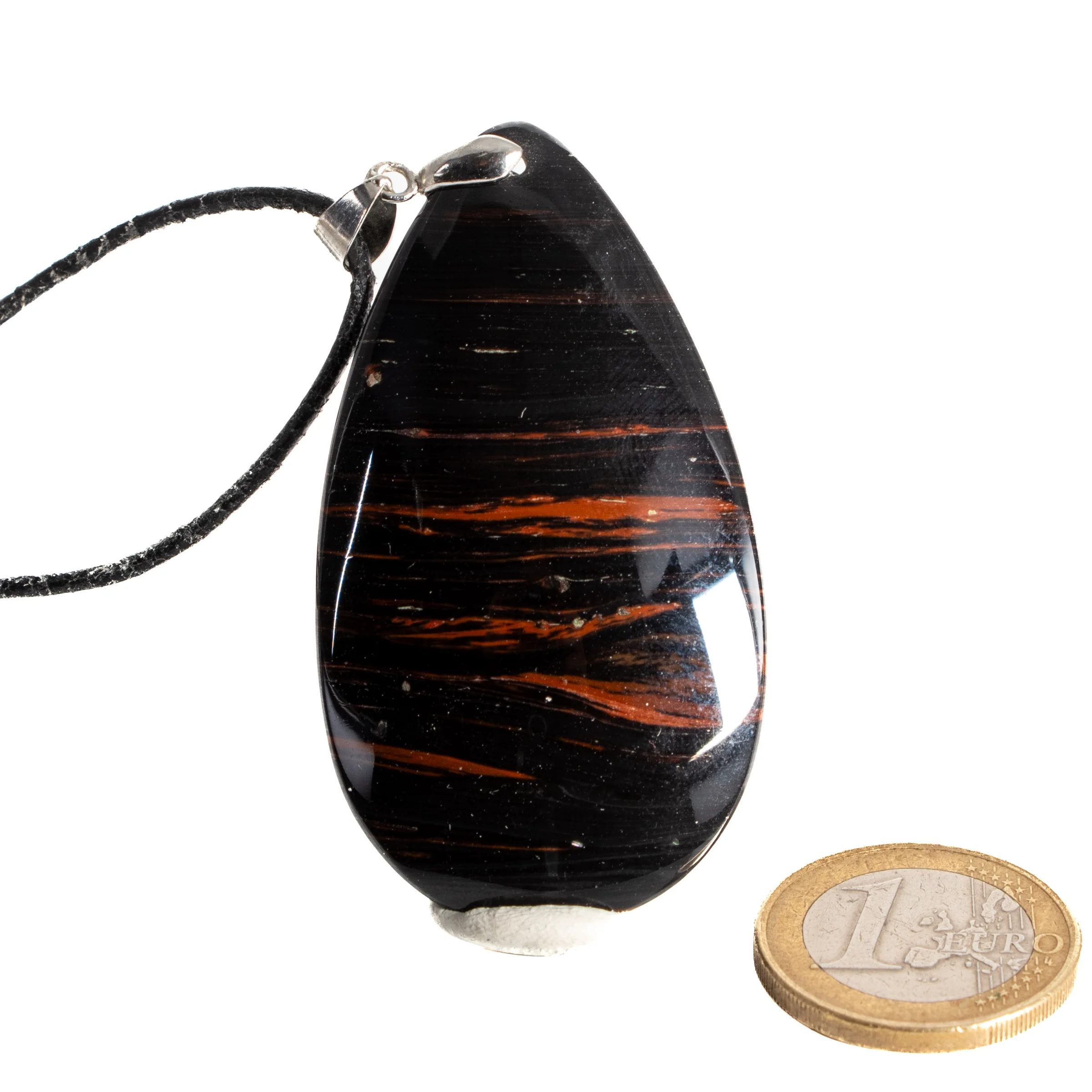 Mahagoniobsidian Anhänger mit Lederband