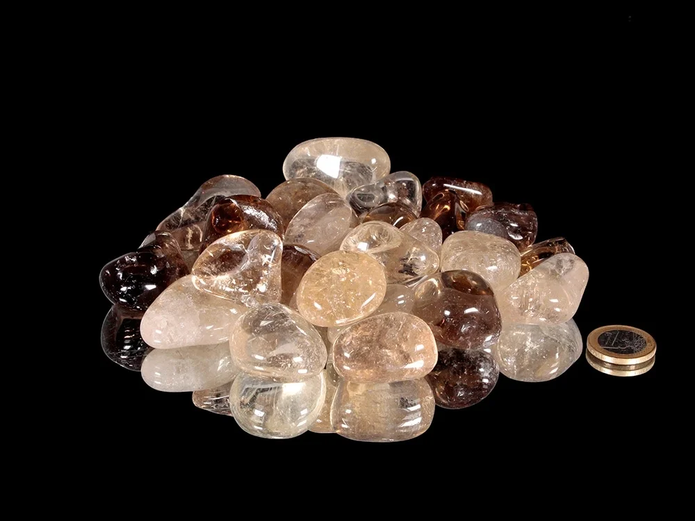 Natural citrine tumbled stones, B-grade, 0.25 kg