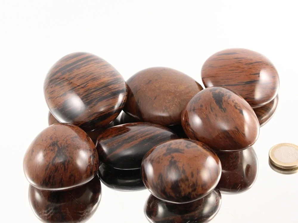 Mahagoniobsidian Pebbles/XL Trommelsteine 0,5 kg