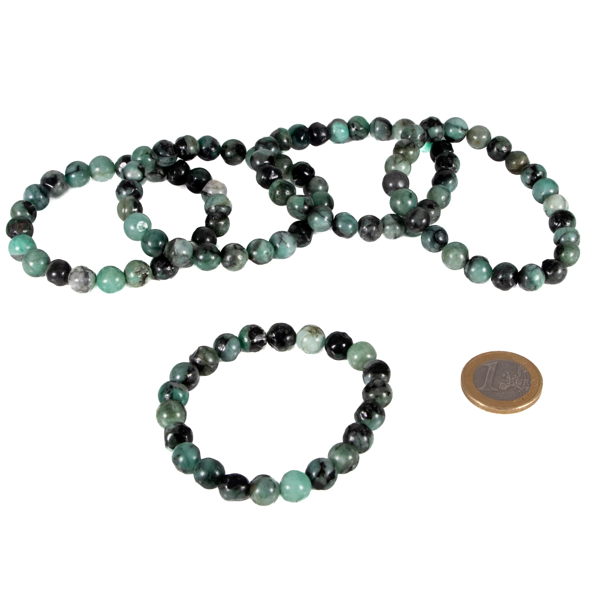 Smaragd Kugelarmband 8 mm