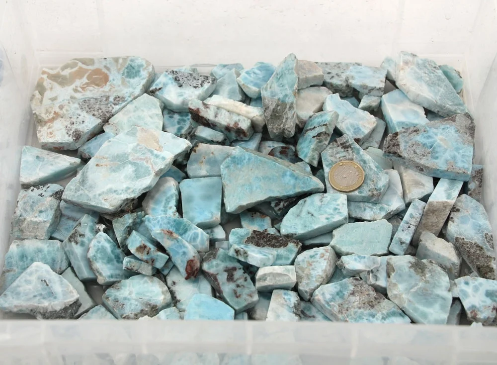 Larimar Rohsteine vorgeschnitten - 0,1 kg