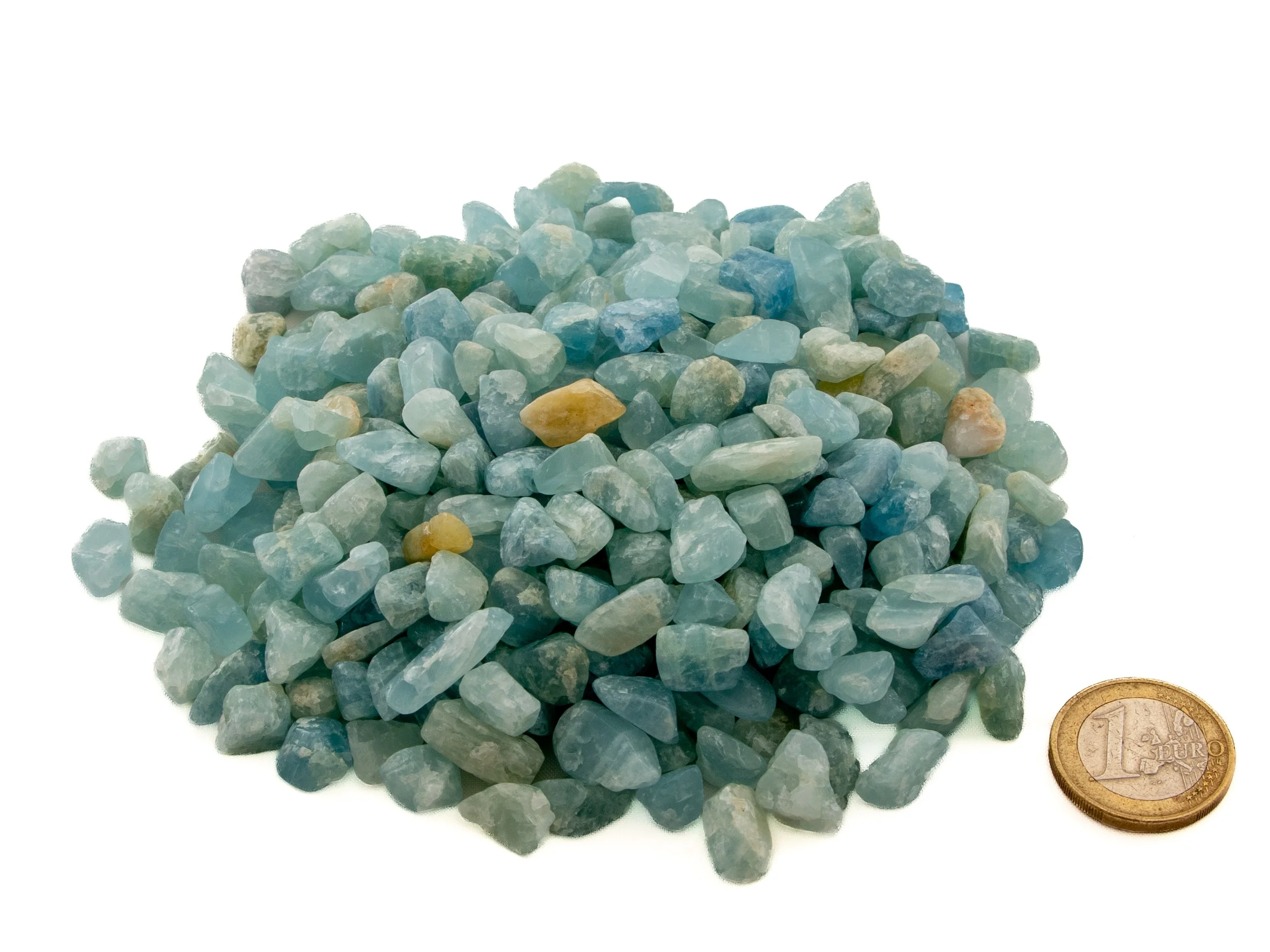 Aquamarin mini Trommelsteine - 0,5 kg