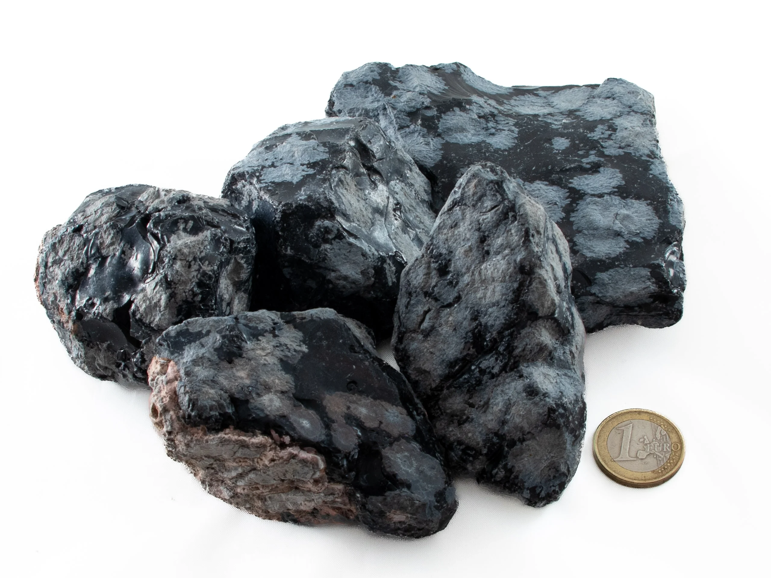 Obsidian - Schneeflockenobsidian Rohsteine - 1 kg