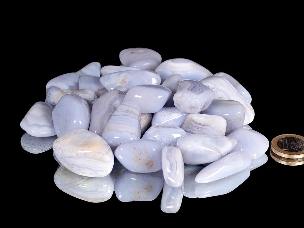 Chalcedon hellblau Trommelsteine (Chalzedon) 0,5 kg