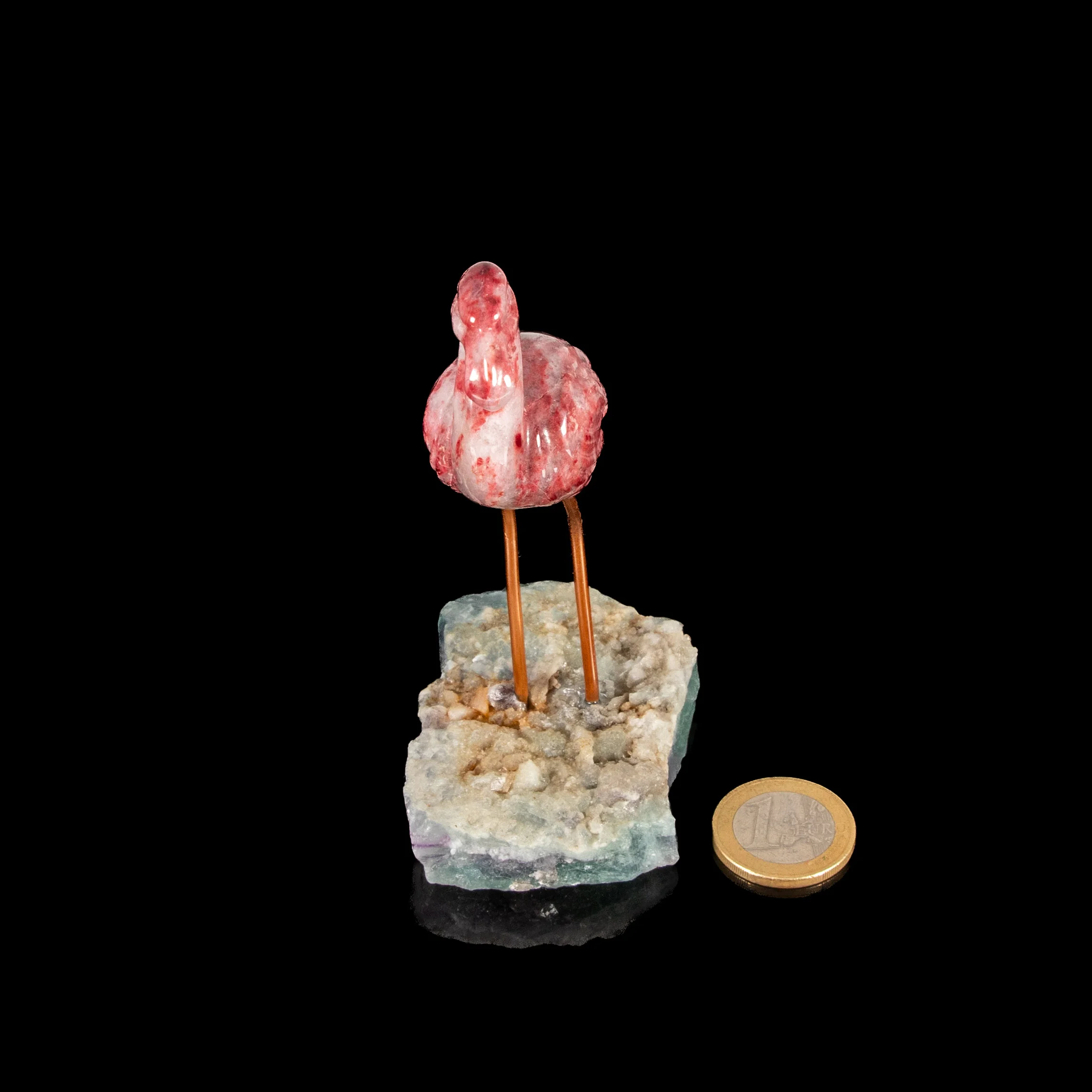 Flamingo Edelstein Gravur Skulptur