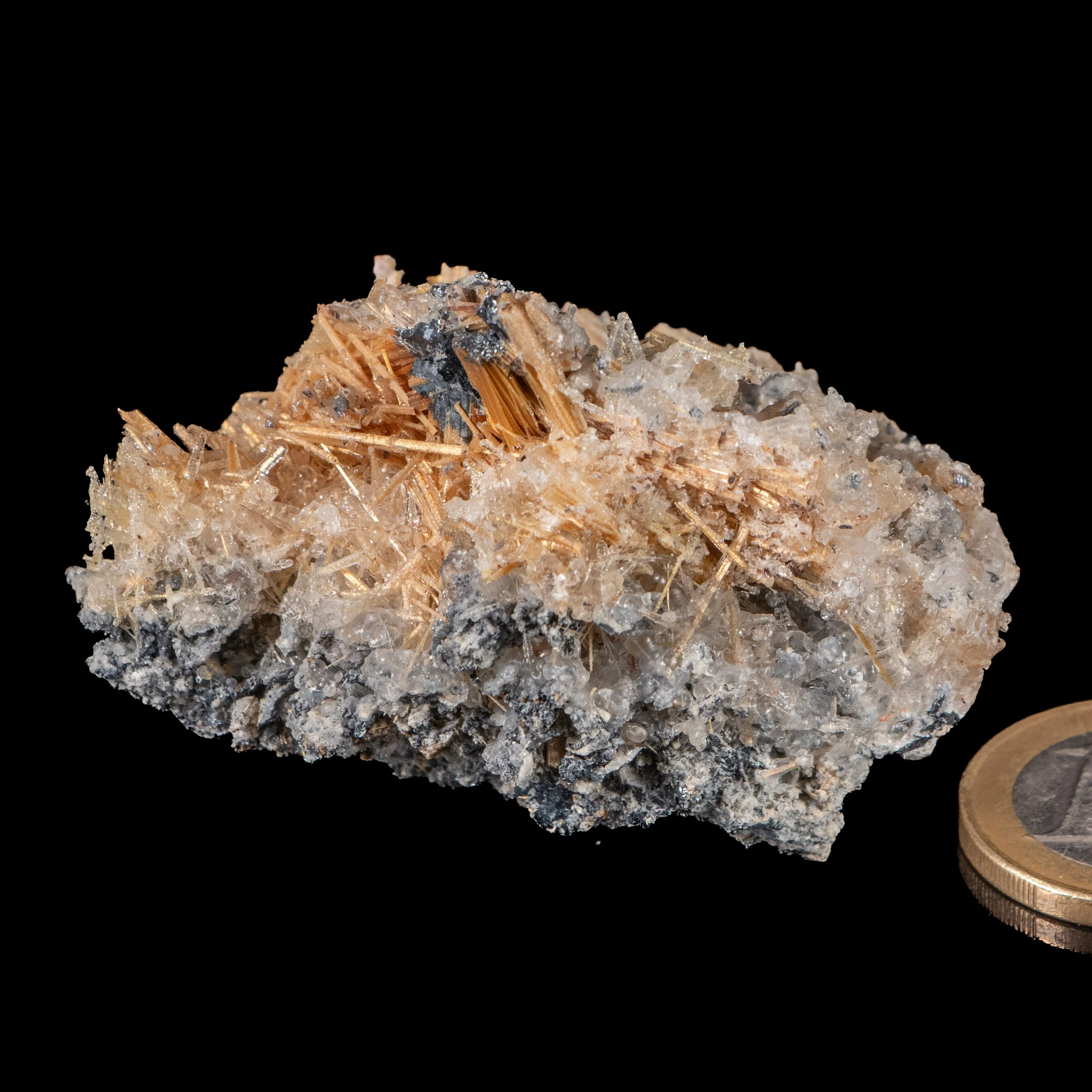 Rutil mit Hyalit Opal