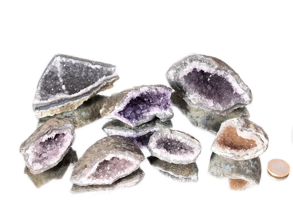Amethyststücke schalenförmig / Minigeoden - 1 kg