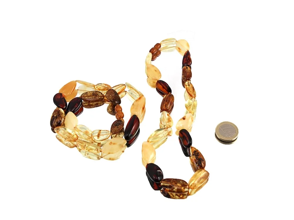 Bernstein Kette 'Oliven'