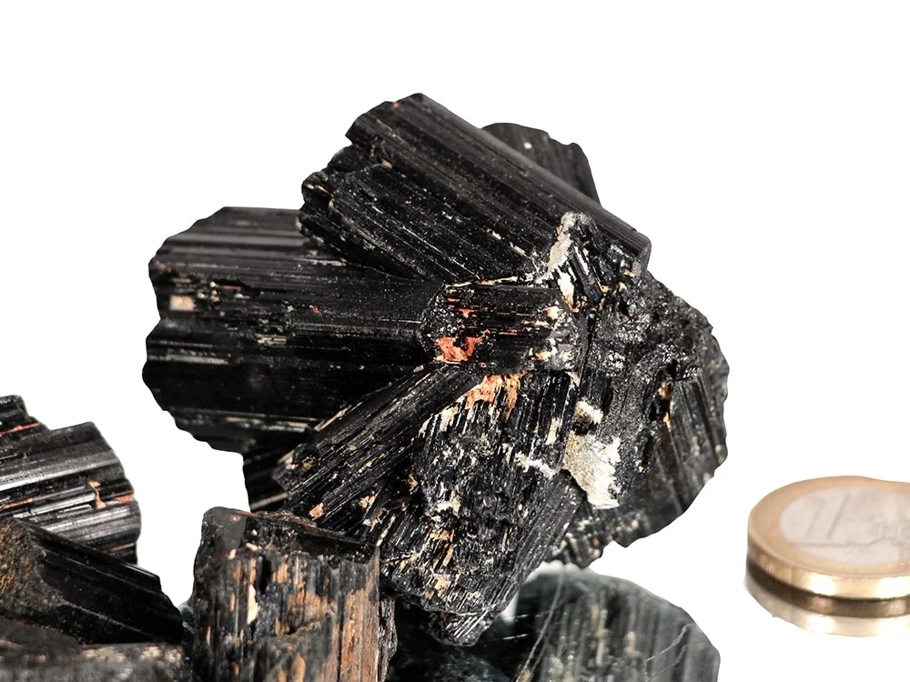 Turmalin schwarz Endflächen kristallisiert - 0,5 kg (Schörl)
