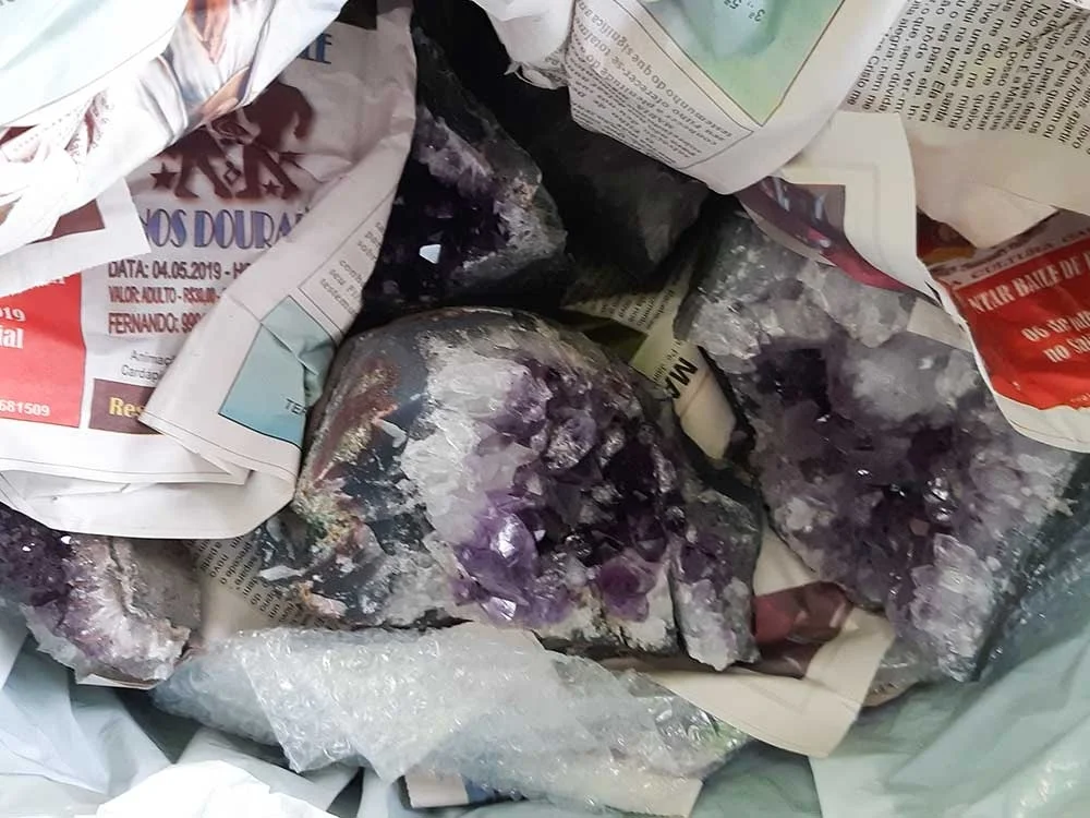 Amethystdrusenstücke - Originalfass**