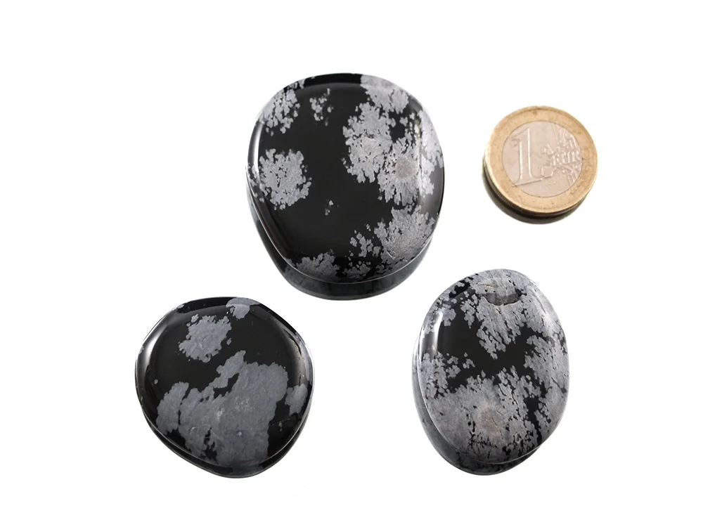 Schneeflockenobsidian Taschenstein - 1 Stück