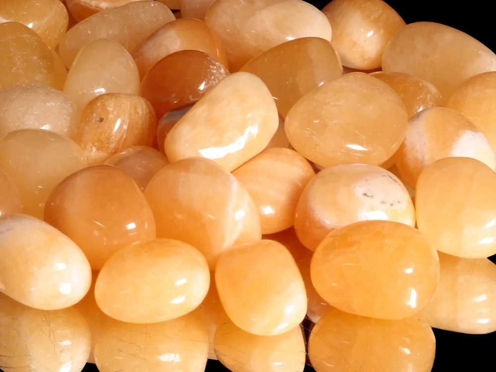 Orangencalcit Trommelsteine 0,5 kg