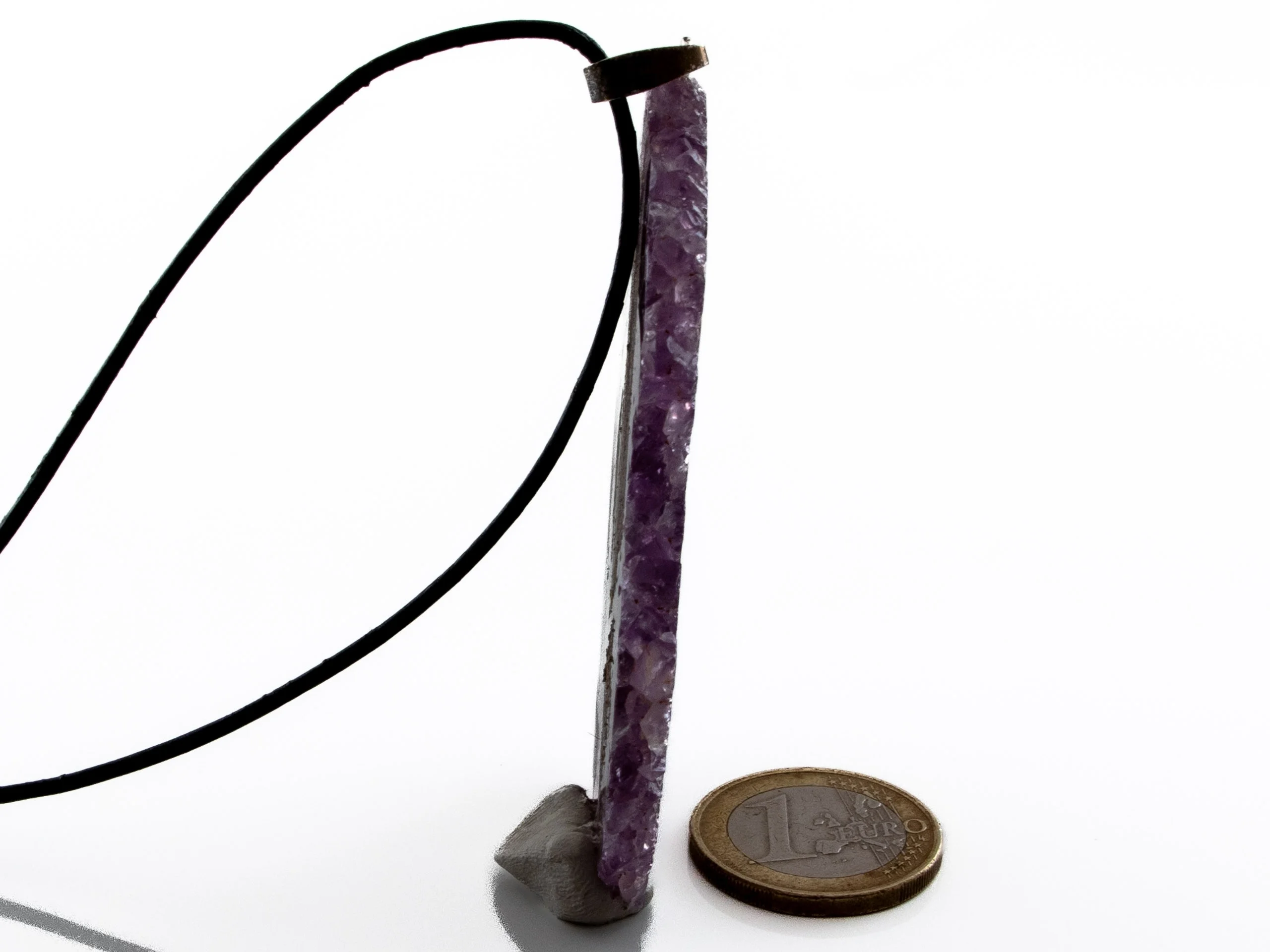 Amethyst Rosette aus Stalaktit - Anhänger 925 Silber