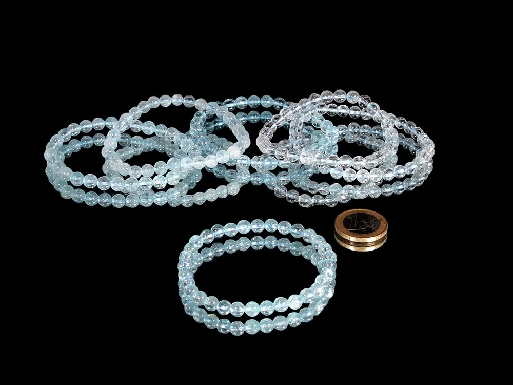 Topas blau Kugelarmband 6 mm**