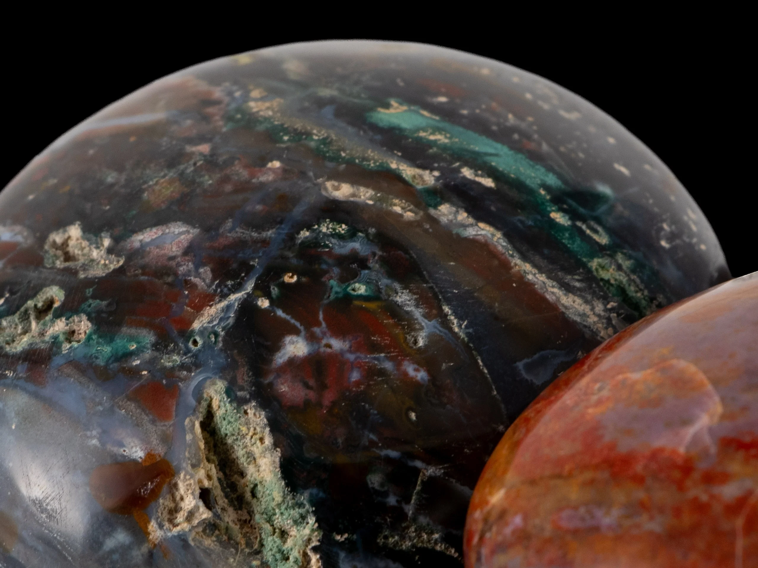 Ocean chalcedony pebbles/XL tumbled stones (ocean agate), 0.5 kg