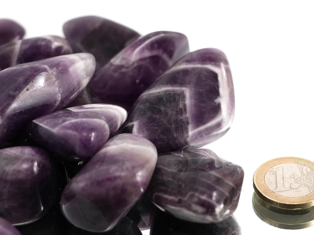 Amethyst Chevron Trommelsteine 0,5 kg