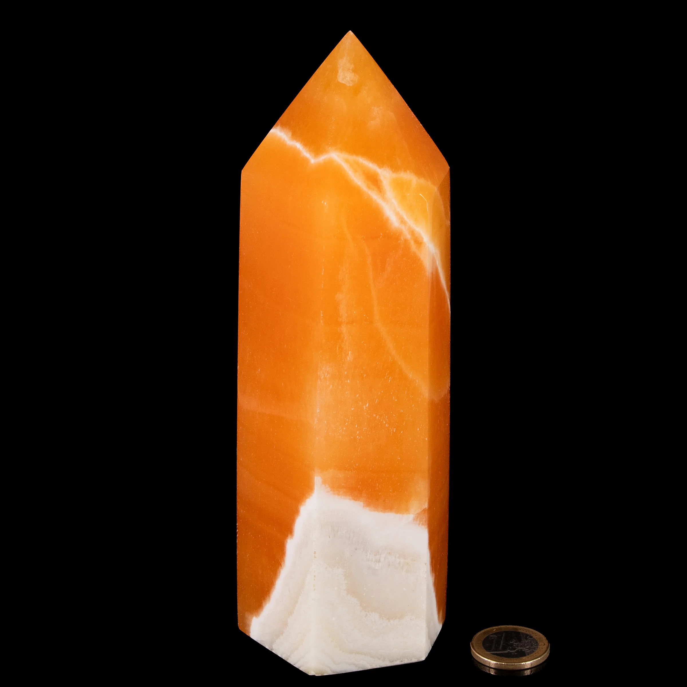 Orangencalcit Kristallspitze AAA