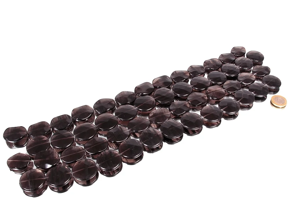 Lamellenobsidian facettierte Button XL Kettenstrang