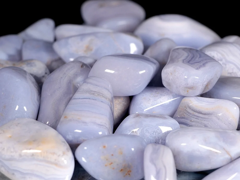 Chalcedon hellblau Trommelsteine (Chalzedon) 0,5 kg