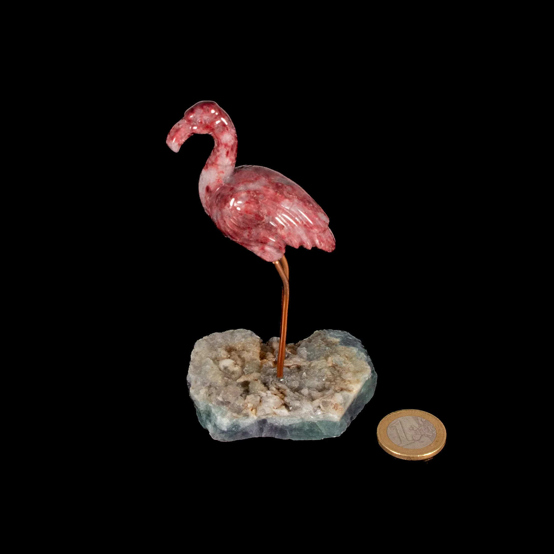 Flamingo Edelstein Gravur Skulptur