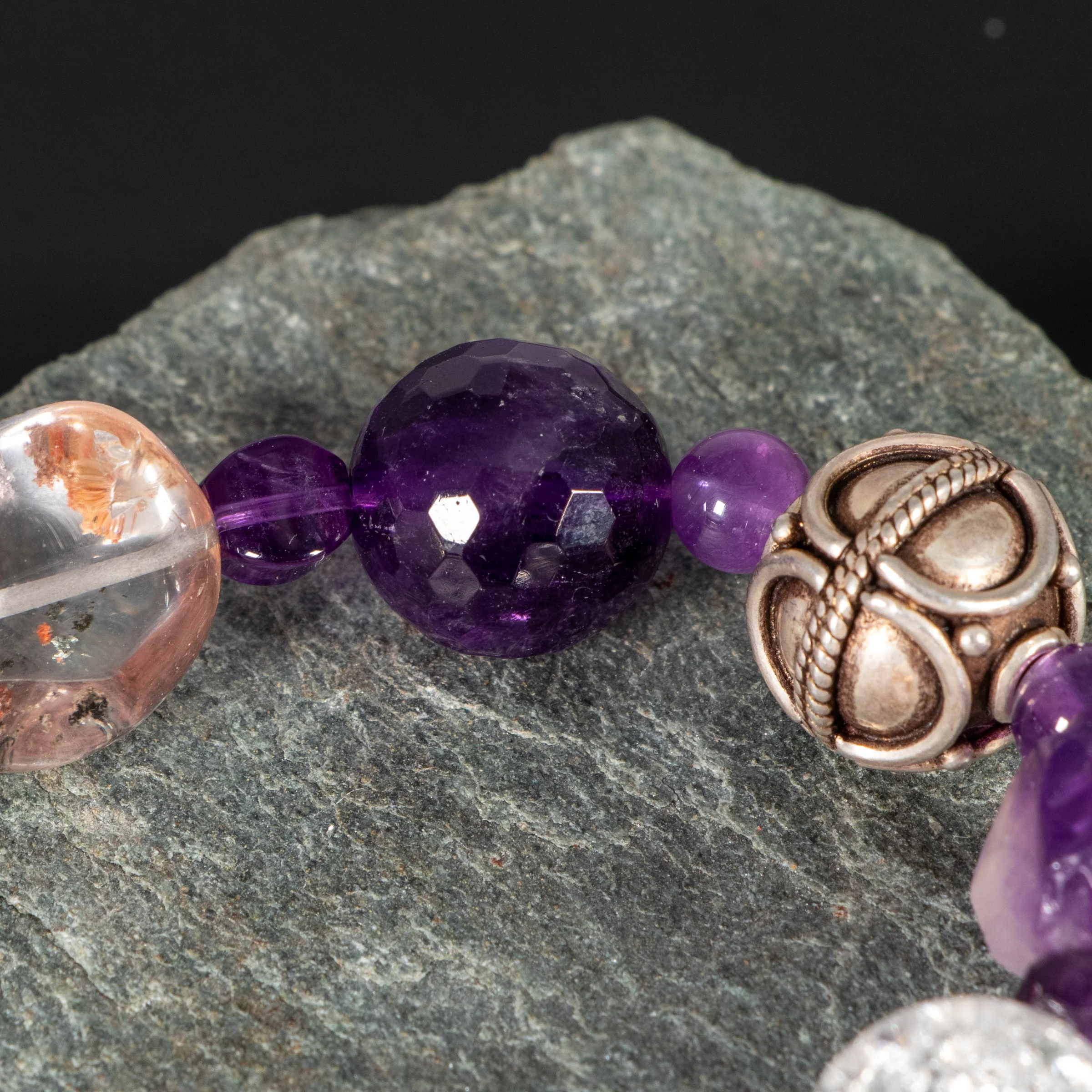 Amethyst-Bergkristall Armband