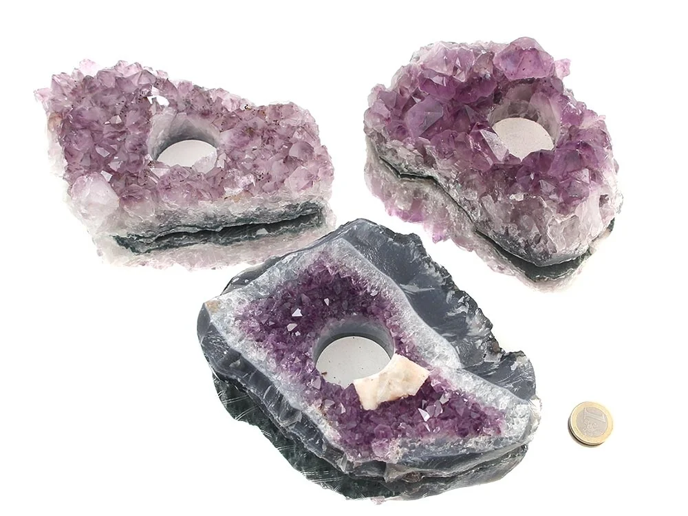Amethyst Kristalldrusen Teelicht