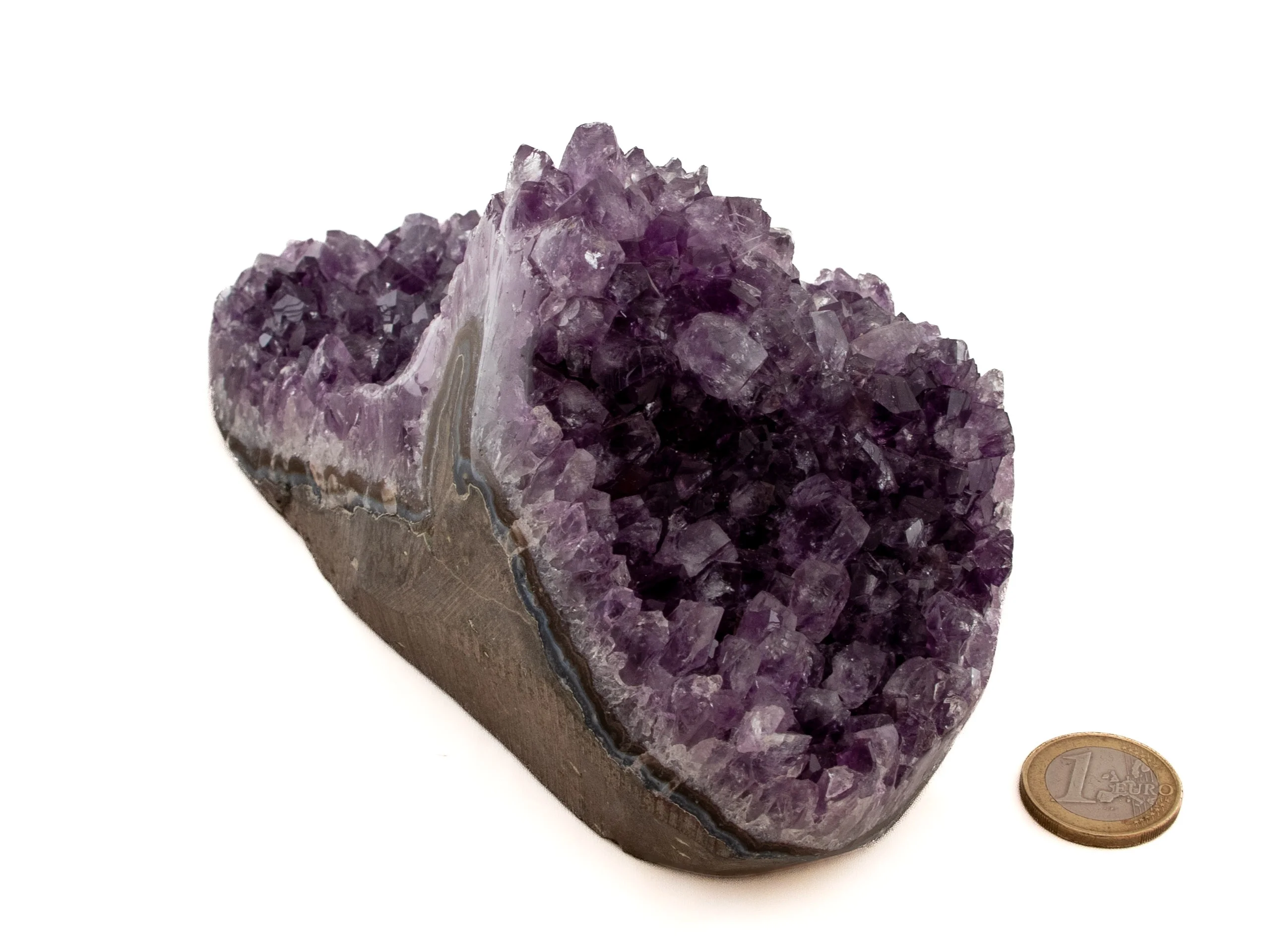 Amethystdrusenstück mit poliertem Rand (Uruguay)