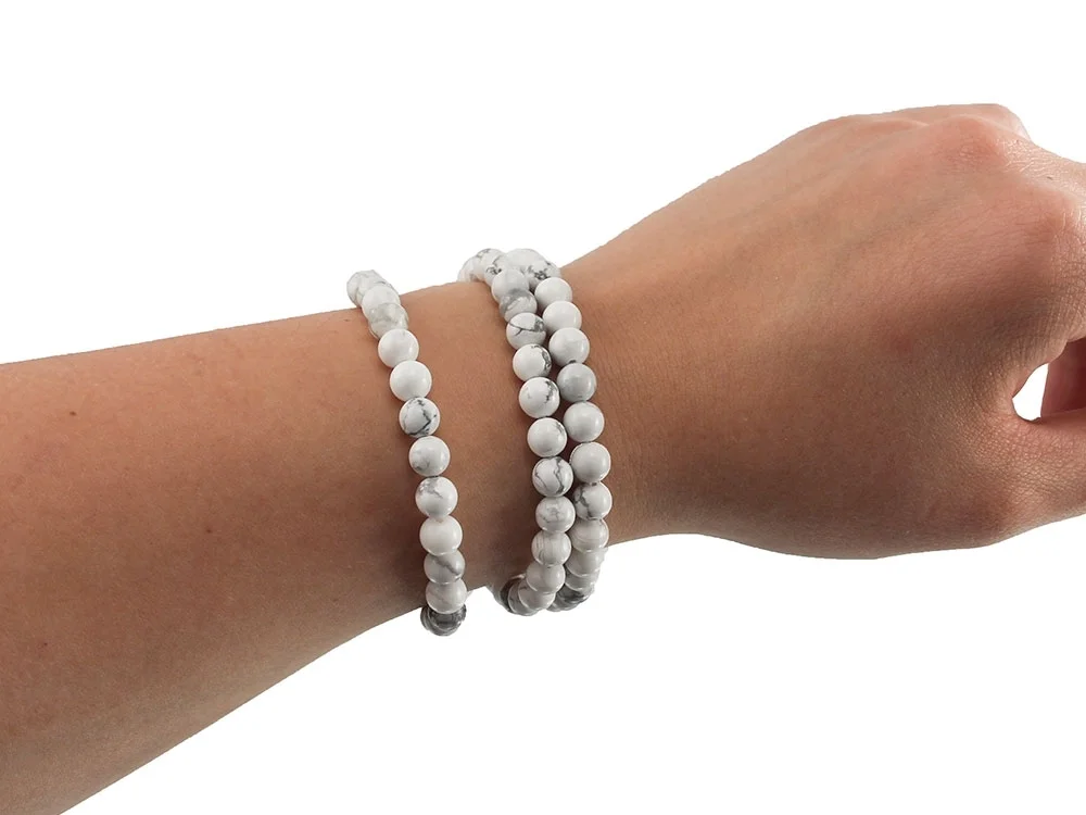 Magnesit Kugelarmband 6 mm