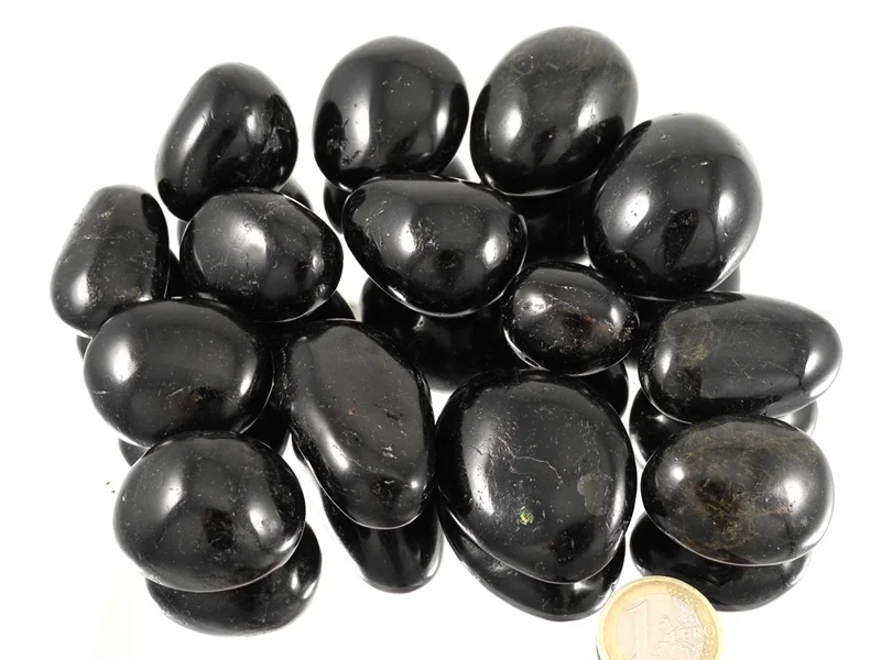Turmalin schwarz Pebbles/XL Trommelsteine 0,5 kg (Schörl)