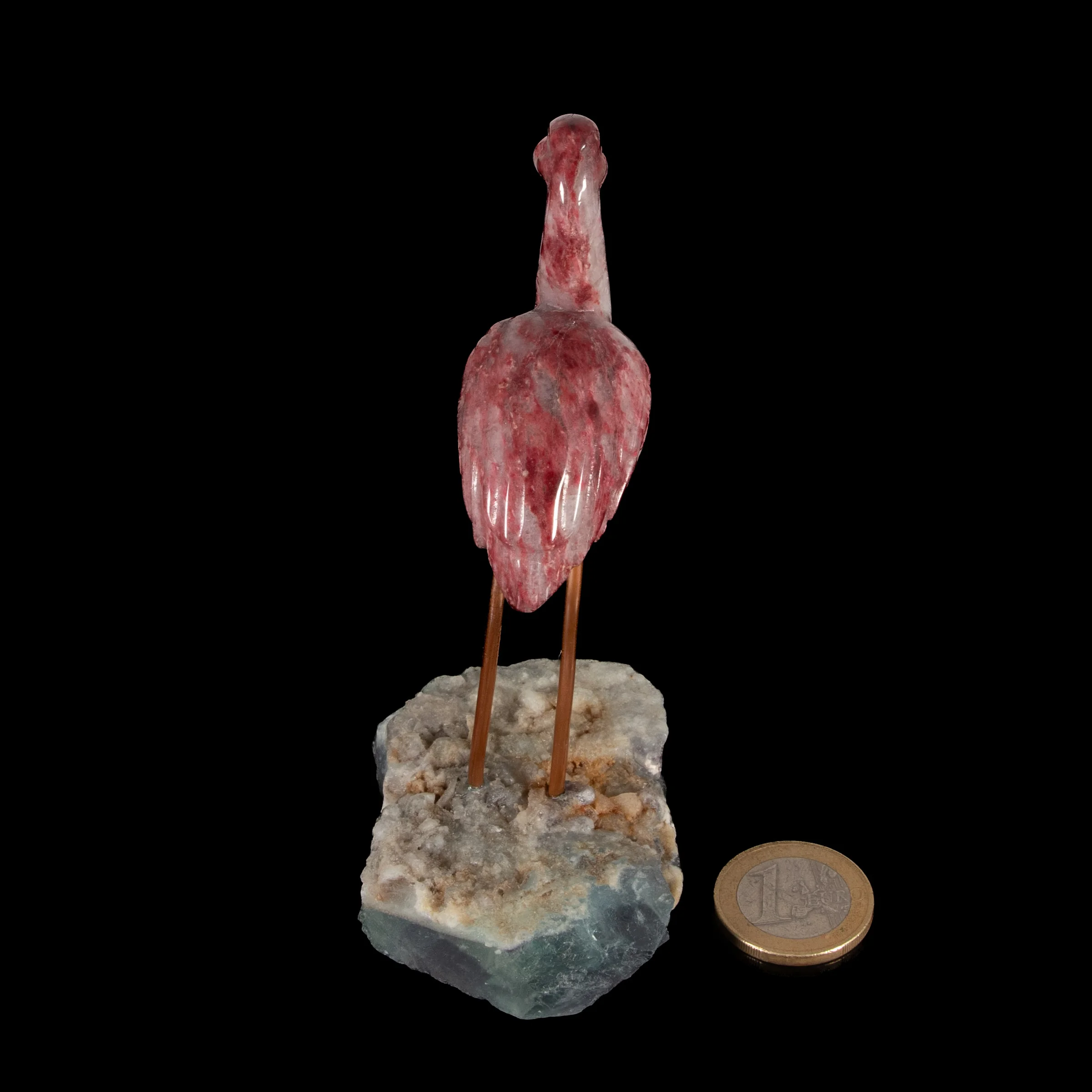 Flamingo Edelstein Gravur Skulptur