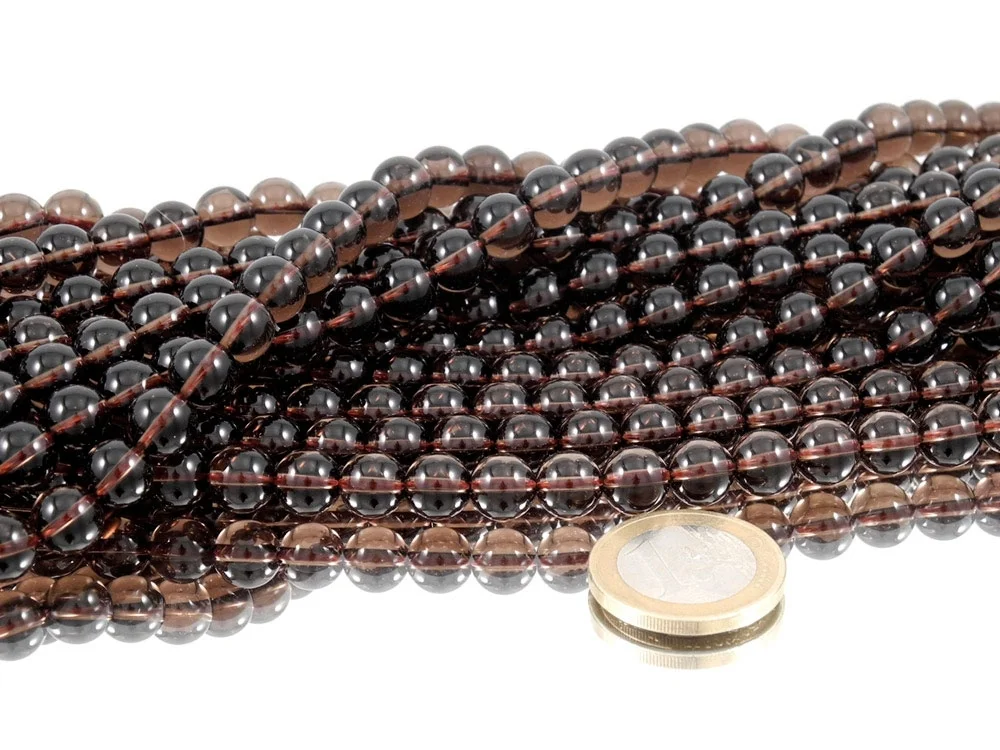 Smoky quartz 8 mm bead strand strand**