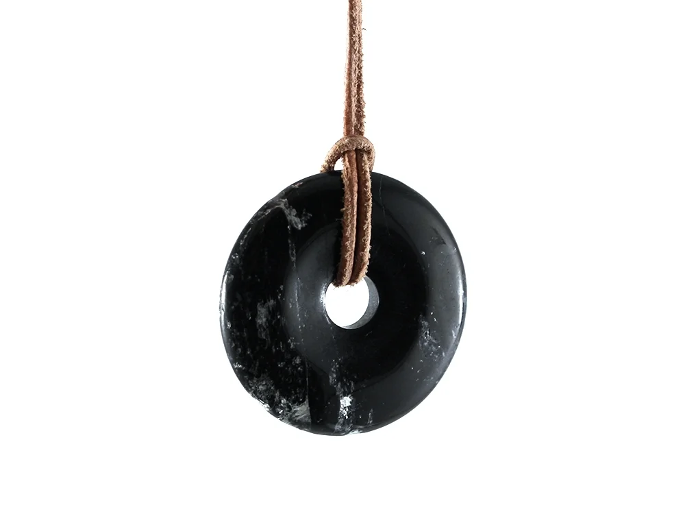 Turmalin schwarz Donut 40 mm (Schörl)