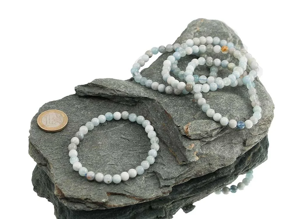 Aquamarin Kugelarmband 6 mm