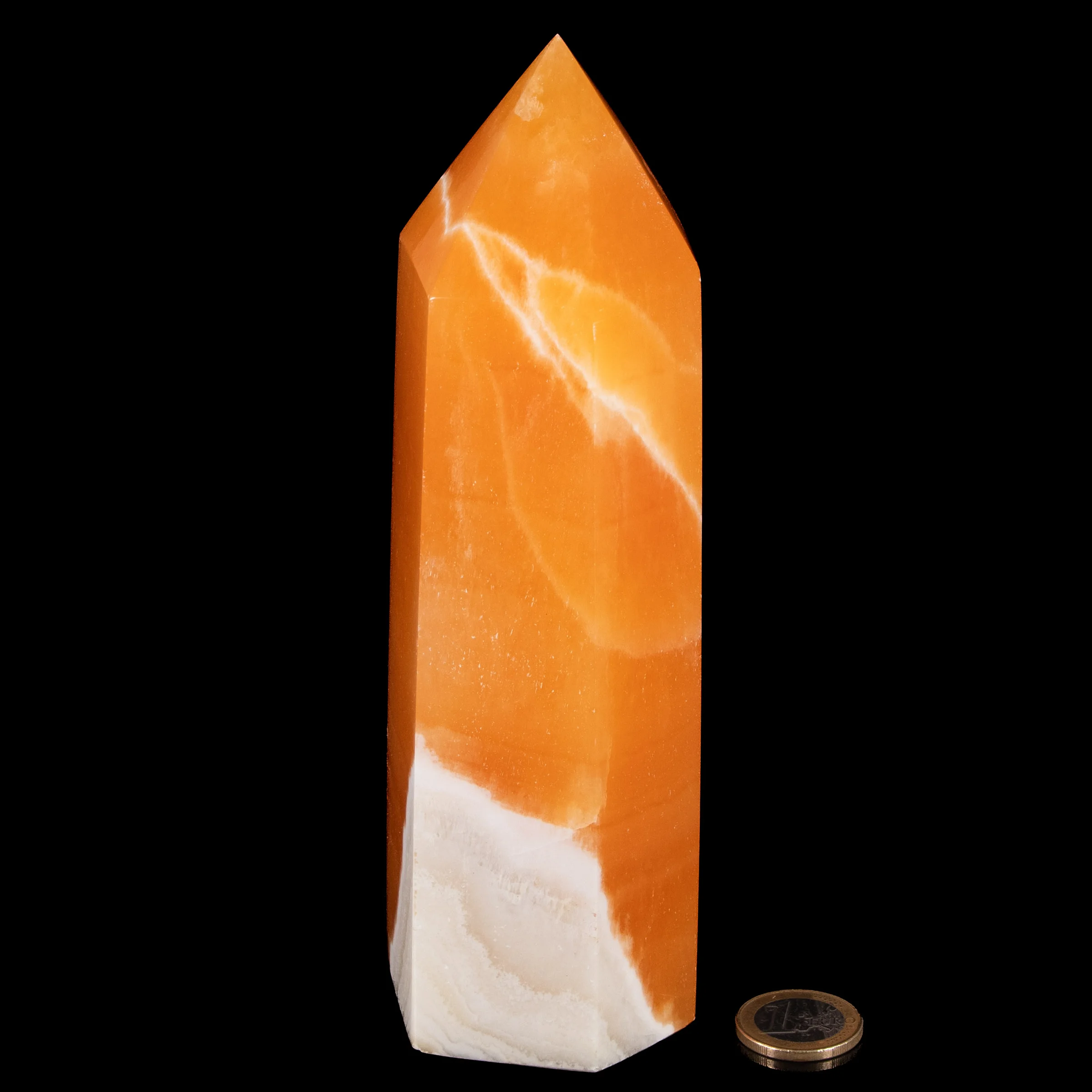 Orangencalcit Kristallspitze AAA