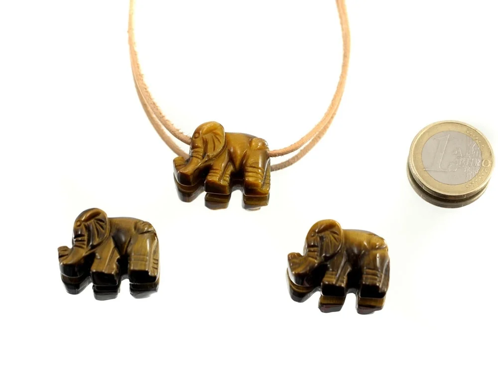 Tigerauge Elefant Anhänger
