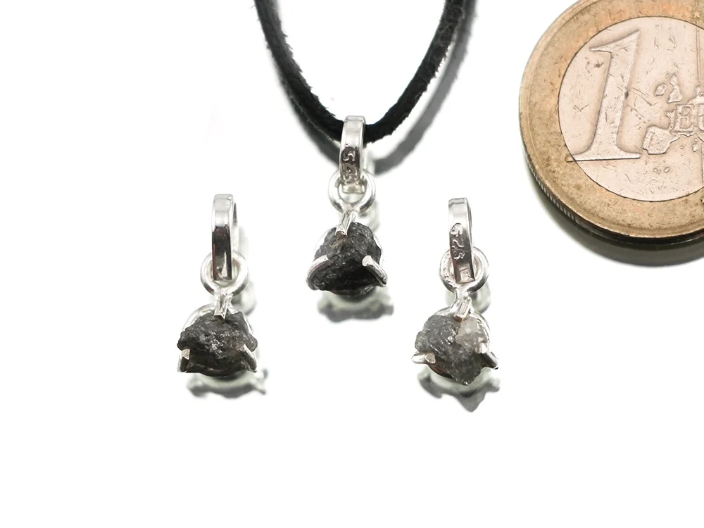 Rohdiamant Anhänger - 925 Silberöse