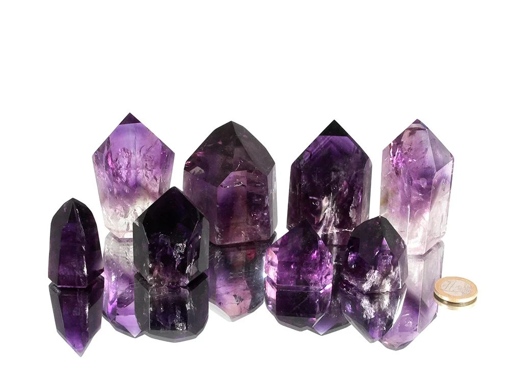 Polished amethyst crystal points - 0.5 kg