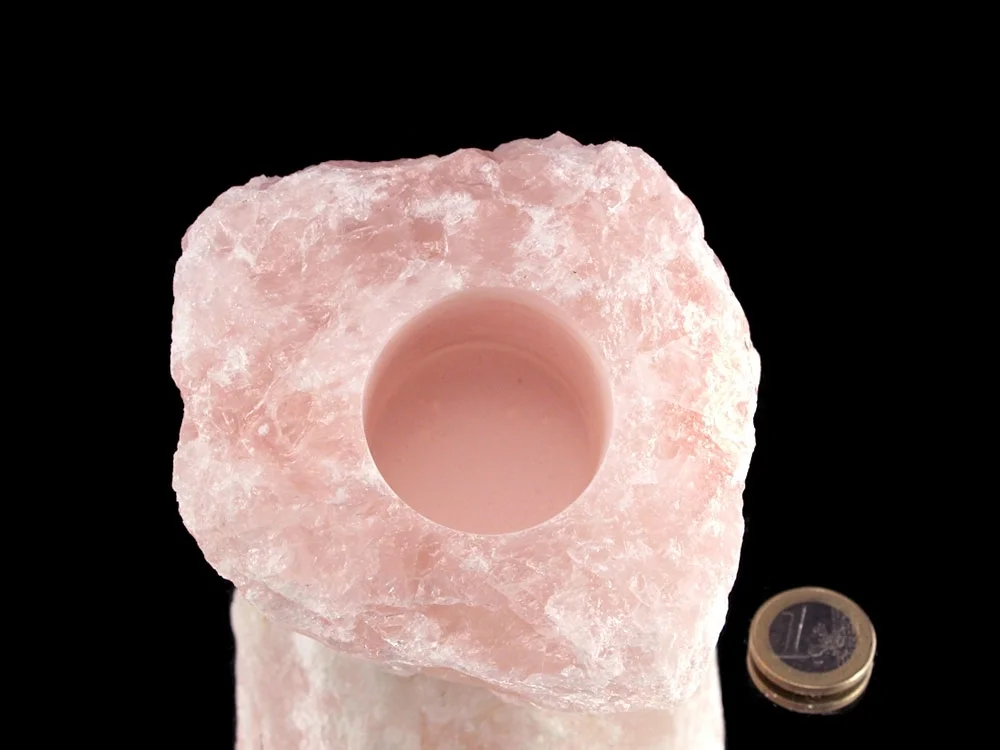 Rose quartz tealight holder**