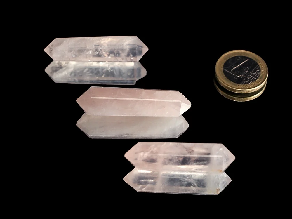 Rosenquarz Doppelender geschliffen ca. 4 - 4,5 cm