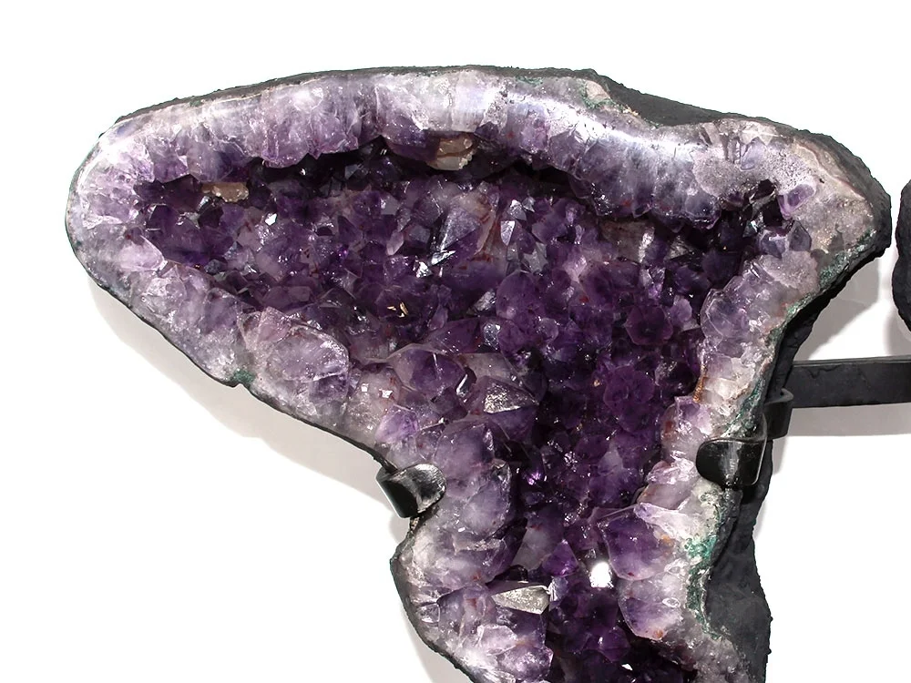 Amethyst geode pair 'Butterfly'