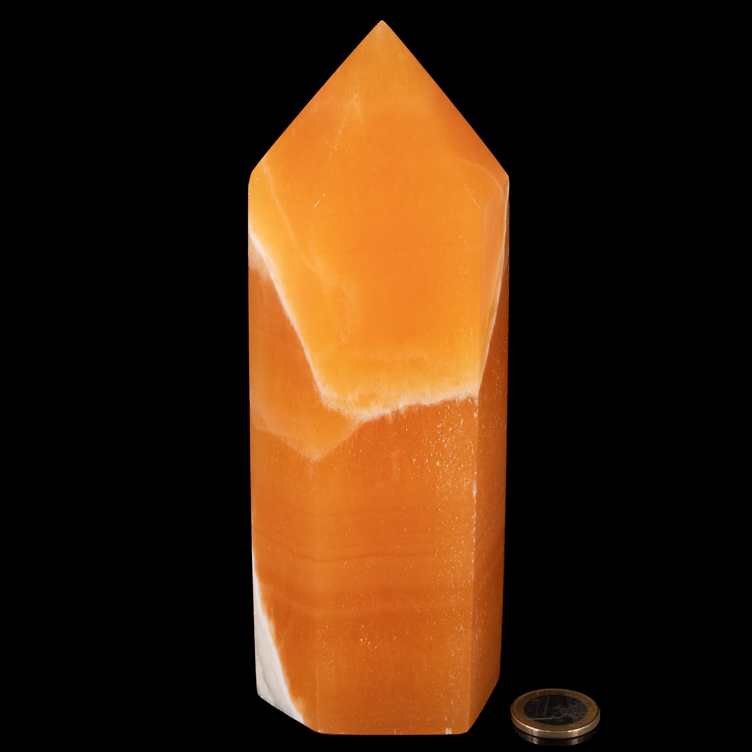 Orangencalcit Kristallspitze AAA