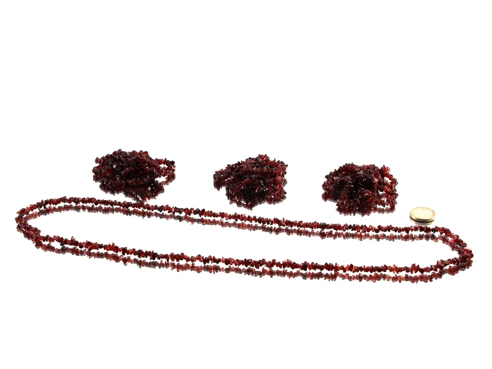 Granat rot Splitterkette lang