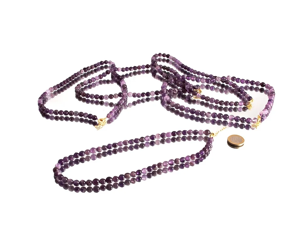 Amethyst Kugelkette 8 mm / 47 cm**